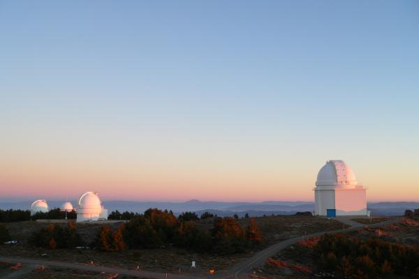 Sunrise over the domes of the Observatory